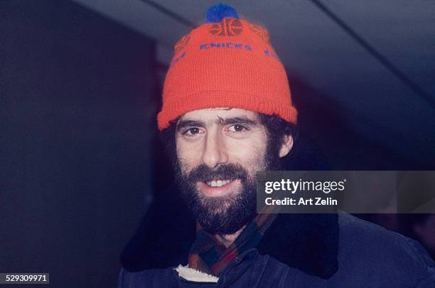 Elliott Gould wearing a Kincks hat; circa 1970; New York.