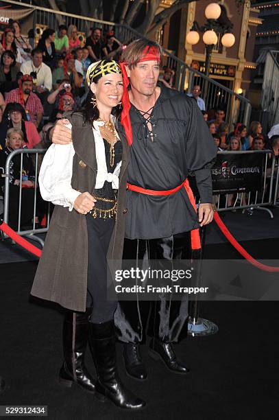 Actor Kevin Sorbo and wife arrive at the World Premiere of Walt Disney Pictures' "Pirates of the Caribbean: On Stranger Tides" held at Disneyland in...