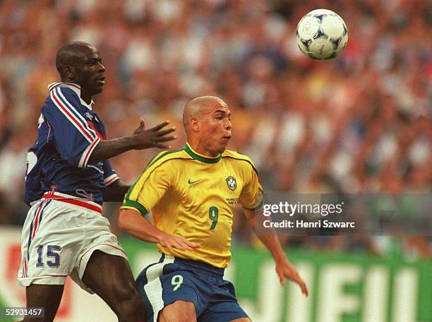 Paris; BRASILIEN 3 ; FRANKREICH FUSSBALLWELTMEISTER 1998; Lilian THURAM/FRA, RONALDO/BRA