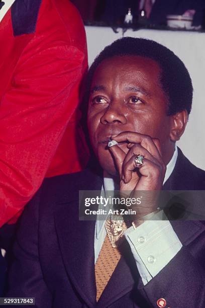 Flip Wilson smoking; circa 1970; New York.