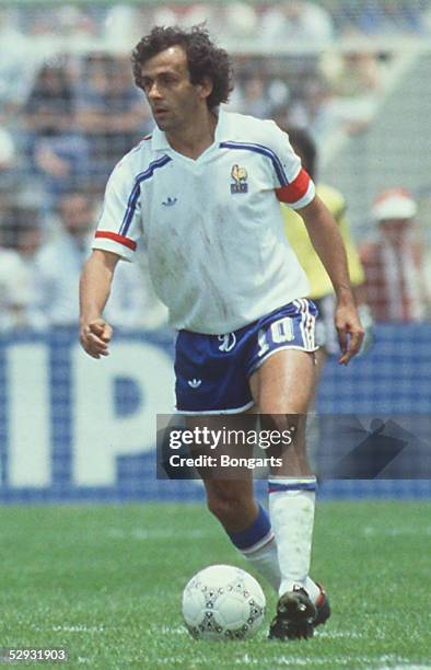 Laenderspiel in Leon, 01.06.86, KANADA -FRANKREICH 0:1, Michele PLATINI/FRA