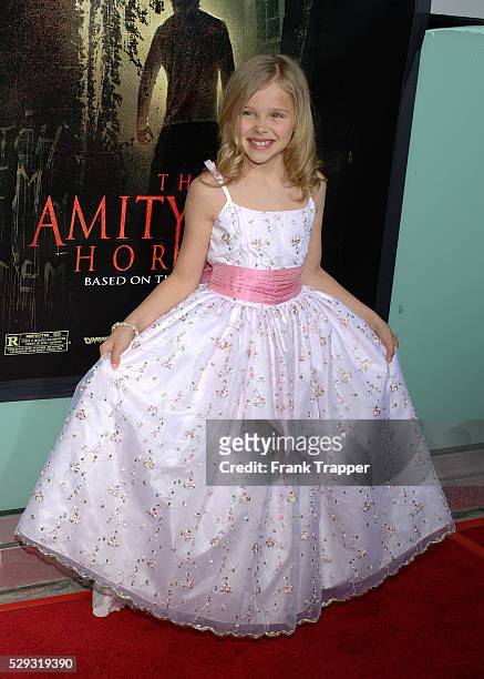 Cast Member Chloe Grace Moretz arrives at the premiere of "The Amityville Horror" at the Arclight Cinerama Dome.