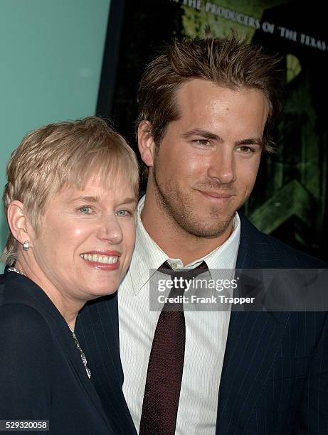 Cast member Ryan Renolds and mother Tammy arrive at the premiere of "The Amityville Horror" at the Arclight Cinerama Dome.