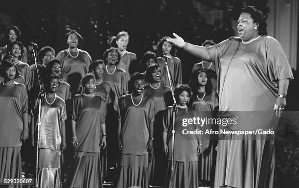 Members of the Morgan State University Choir at the White House, Washington DC Original Caption Reads: 'Morgan State University Choir At The White...