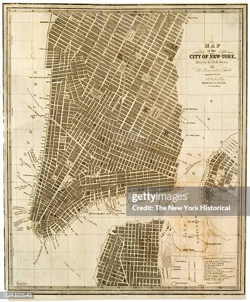 For New York as it is in, ' 1846. Black ink on paper by David H. Burr.