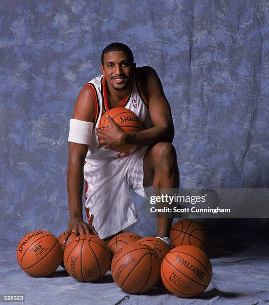 Shareef Abdur-Rahim of the Atlanta Hawks poses for a studio portrait on Media Day in Atlanta, Georgia. NOTE TO USER: It is expressly understood that...