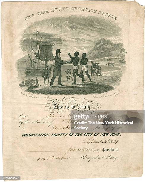 New York City Colonization Society, chapter of Society founded in 1817 by Robert Finley to support the return of free Africans Americans to what was...