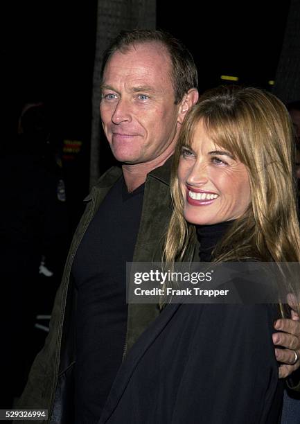 Corbin Bernsen and his wife Amanda Pays arriving to attend the premiere of the film 'Pay it Forward.'