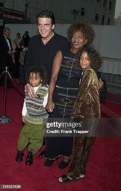 Arrival of actress Alfre Woodard with husband Roderick Spencer, son Duncan and daughter Mavis.