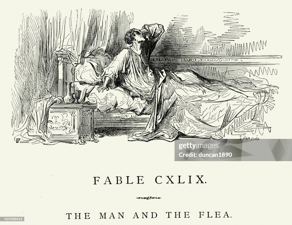 La Fontaine's Fables - Man and the Flea