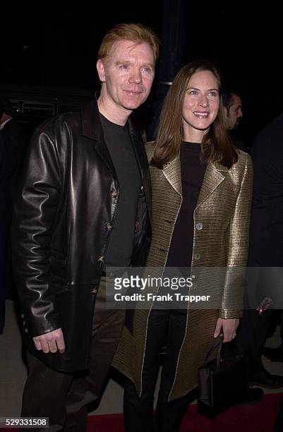 Arrival of actor David Caruso, who co-stars in the film. Here he is seen with Margaret Buckley.