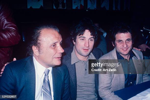 Joe Pesci, Robert De Niro and Jake LaMotta; circa 1970; New York.