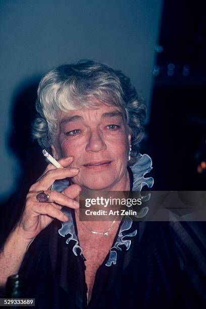 Simone Signoret at a formal event in Paris for "Paris is Burning"; circa 1970; New York.