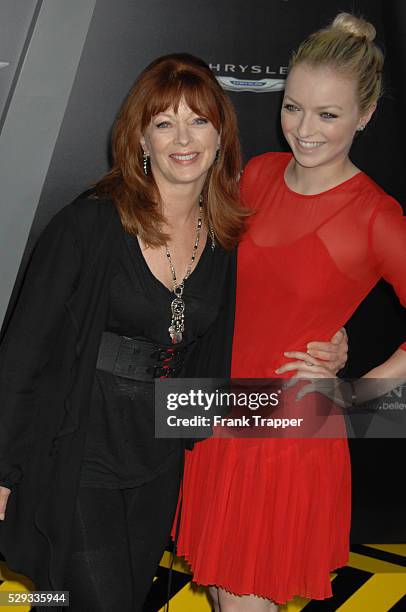 Actress Francis Fisher asnd dasughter, Francesca Eastwood arrive at the premiere of Total Recall held at Grauman's Chinese Theater in Hollywood.