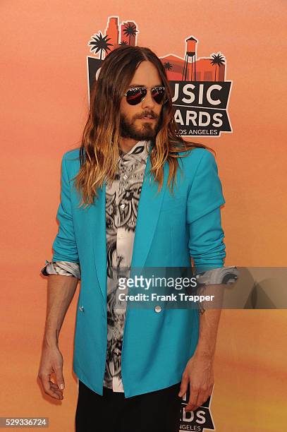 Actor/musician Jared Leto arrives at the 2014 iHeartRadio Music Awards held at The Shrine Auditorium.