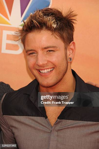 Singer Drew Chadwick of Emblem3 arrives at the 2014 iHeartRadio Music Awards held at The Shrine Auditorium.