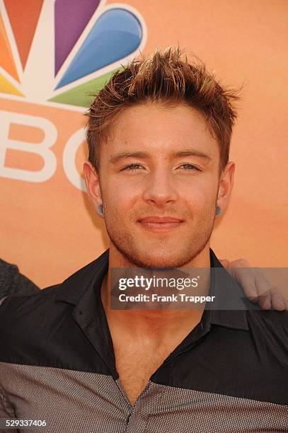Singer Drew Chadwick of Emblem3 arrives at the 2014 iHeartRadio Music Awards held at The Shrine Auditorium.