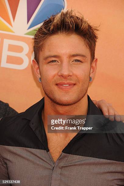 Singer Drew Chadwick of Emblem3 arrives at the 2014 iHeartRadio Music Awards held at The Shrine Auditorium.