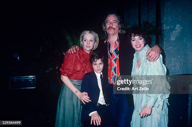 Mackenzie Phillips with her father John Phillips her half-brother Tamerlane and John's wife Genevieve Waite; circa 1980; New York.