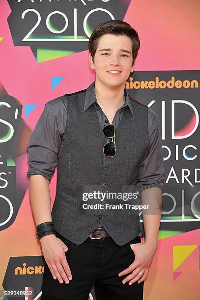 Actor Nathan Kress arrives at Nickelodeon's 23rd Annual Kids' Choice Awards held at UCLA's Pauley Pavilion.