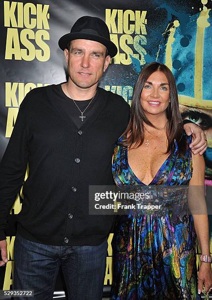 Actor Vinnie Jones and wife Tanya arrive at the premiere of "Kick-Ass" held at the ArcLight Theater in Hollywood.