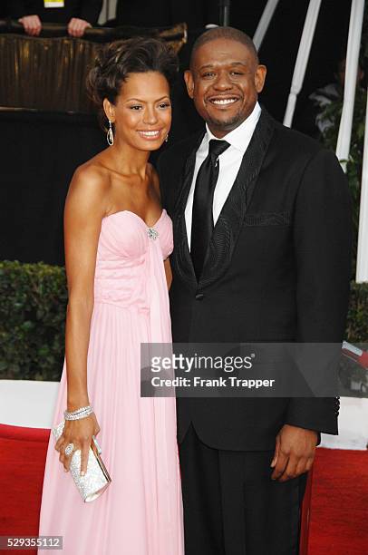 Actor Forest Whitaker and wife Keisha arrive at the 14th annual Screen Actors Guild Awards�� held at the Shrine Exposition Center. Suit by Ozwald...