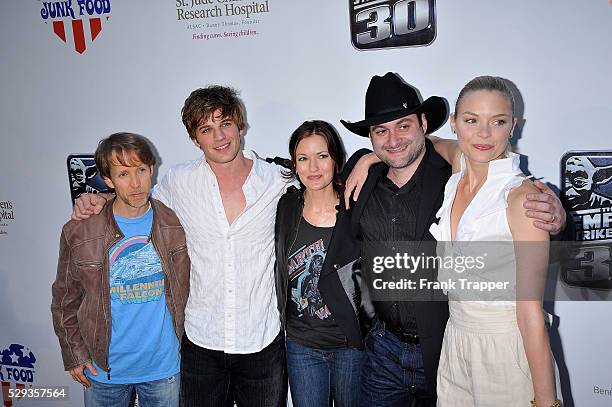 Actors James Arnold Taylor, Matt Lanter, Cat Taber, director Dave Filioni and actress Jaime King arrive at the 30th anniversary charity screening of...