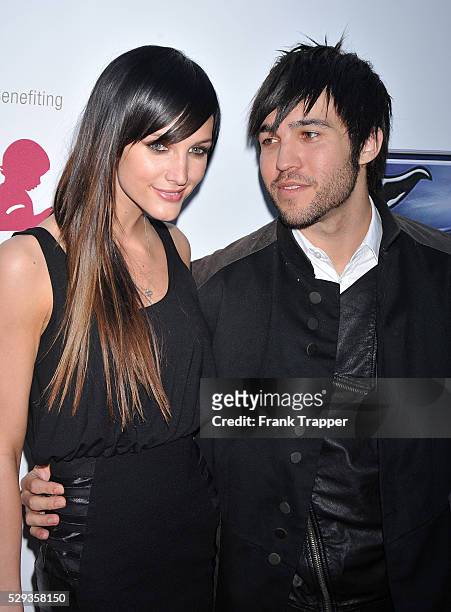 Singer Ashlee Simpson and musician Pete Wentz arrive at the 30th anniversary charity screening of "The Empire Strikes Back" at Arclight Cinema in...