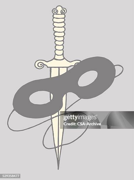 mask and dagger - dagger stock illustrations