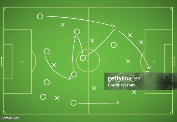 ilustraciones, imágenes clip art, dibujos animados e iconos de stock de estrategia de fútbol - football field