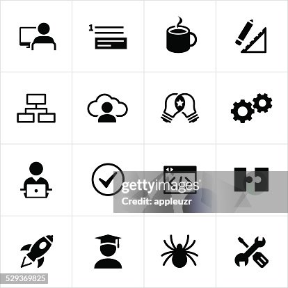 Black Software Development Icons Black Software Development Icons