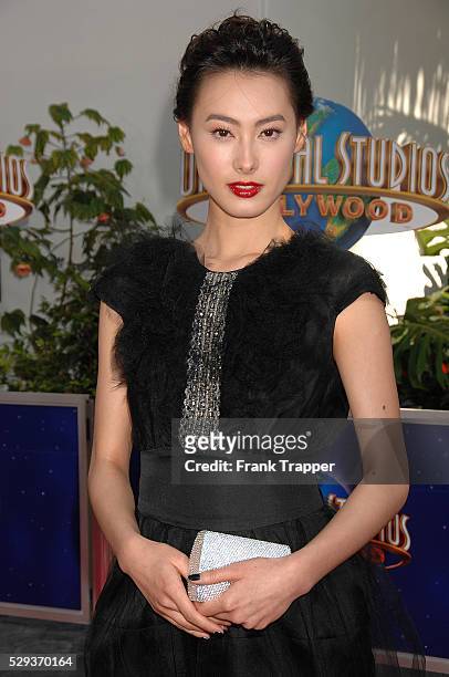 Actress Isabella Leong arrives at the world premiere of "The Mummy: Tomb of the Dragon Emperor" held at Gibson Amphitheatre, Universal Studios.