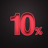 Ten Percent Design (10%). Red number on Carbon Fiber Background