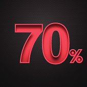 Seventy Percent Design (70%). Red number on Carbon Fiber Background
