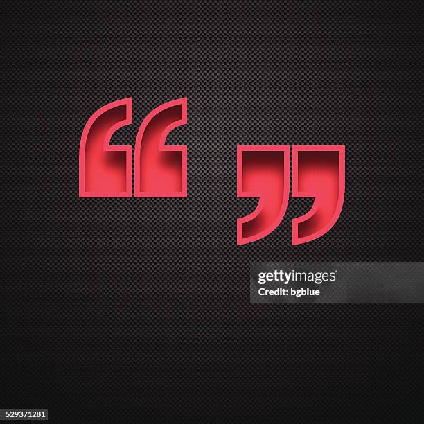 quotation mark symbol ". red symbol on carbon fiber background - carbon fibre texture stock illustrations