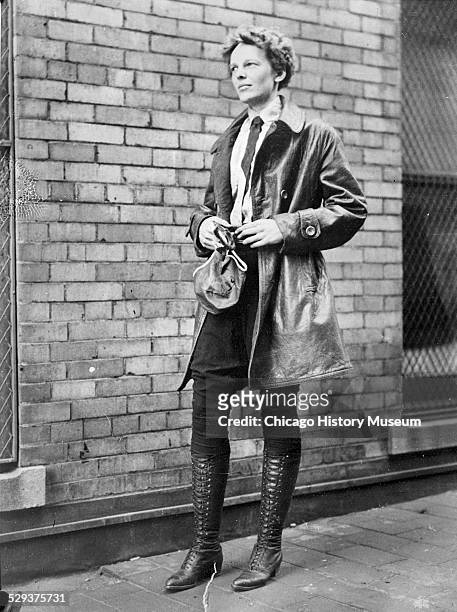 Female aviator Amelia Earhart, Chicago, Illinois, 1928.