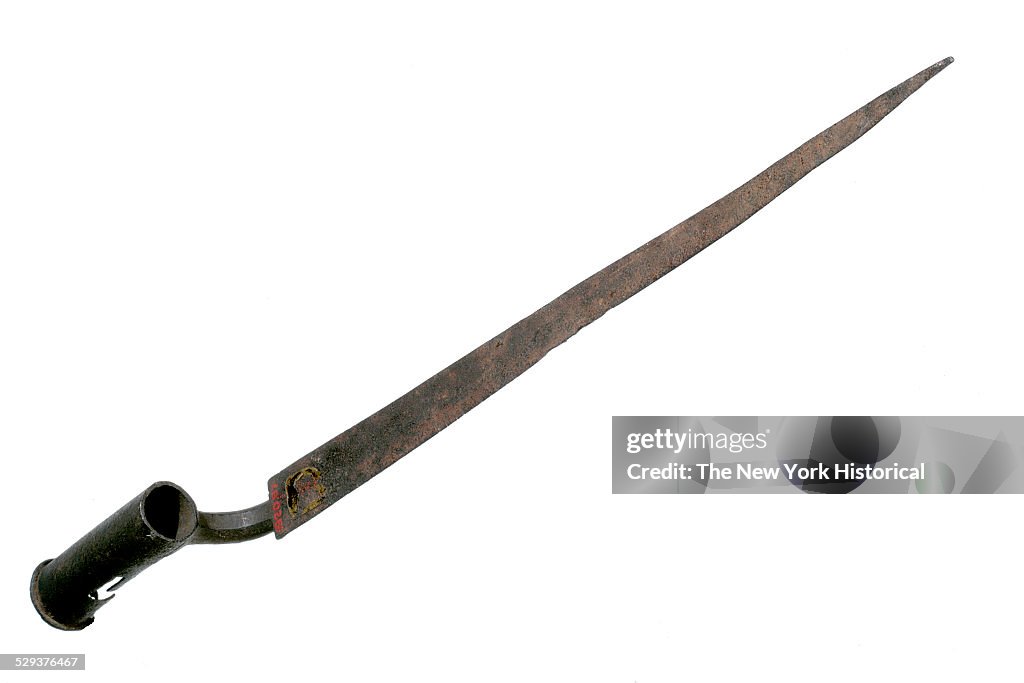 Steel angular bayonet with triangular blade and cylindrical socket ...