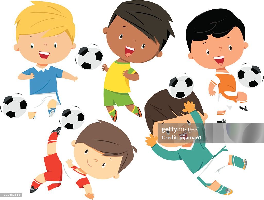 Bambini che giocano a calcio