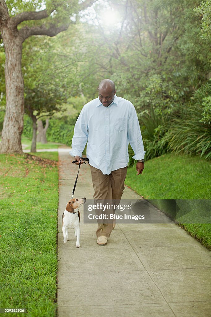 Man walking dog