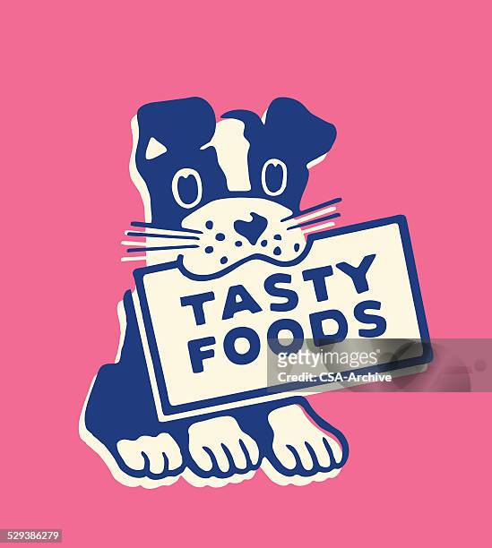 dog holding sign - dog food 幅插畫檔、美工圖案、卡通及圖標