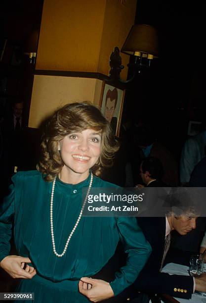 Sally Field wearing green at Sardi's; circa 1970; New York.
