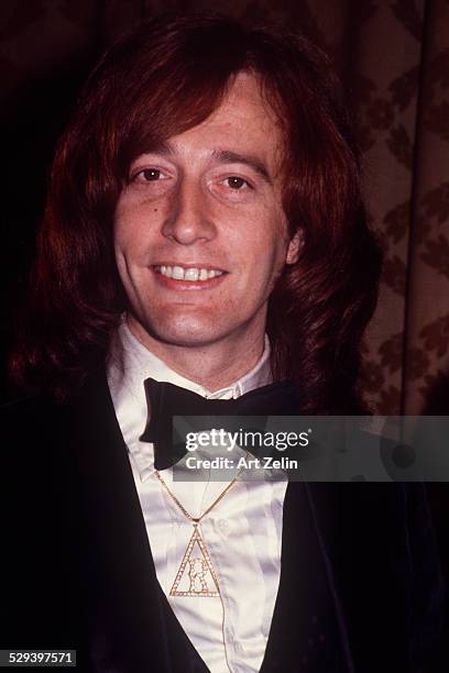 Robin Gibb close-up in a tux; circa 1970; New York.