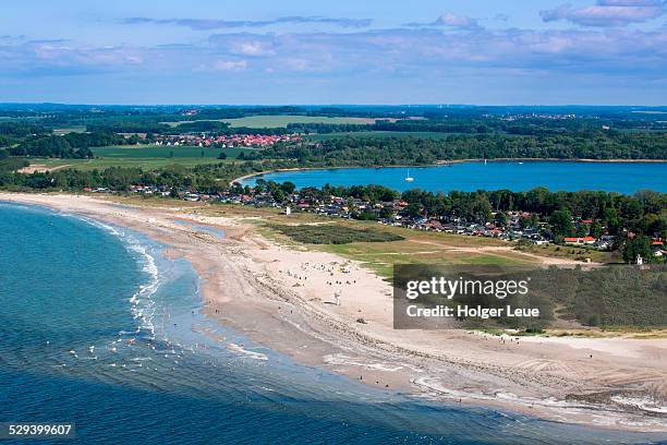 overhead of priwall beach - travemuende stock pictures, royalty-free photos & images