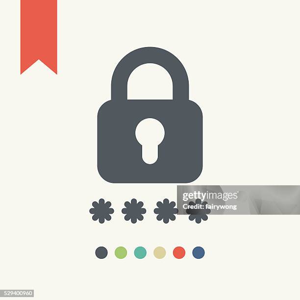 stockillustraties, clipart, cartoons en iconen met password protected icon - login