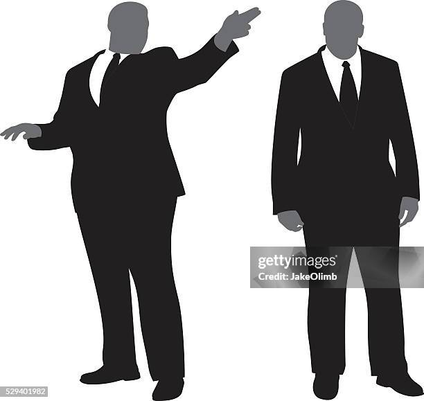 security man in suit silhouettes - bouncer guarding stock illustrations