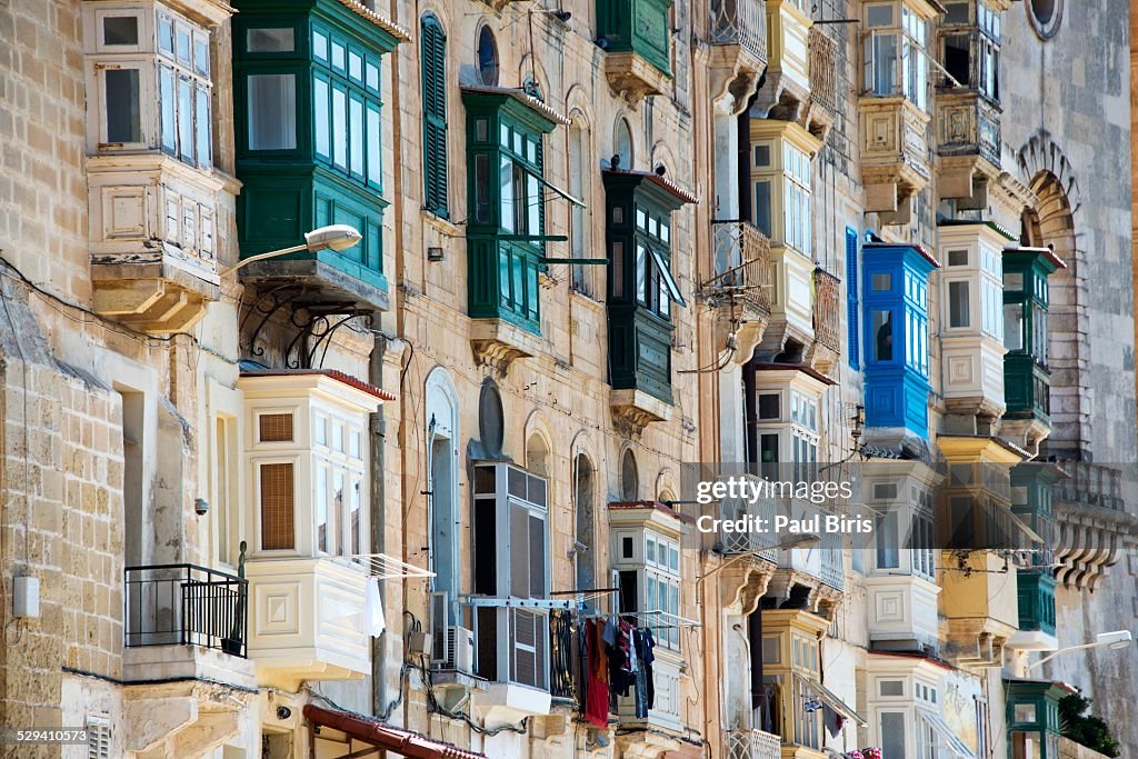 Traditional Maltese wooden balcony