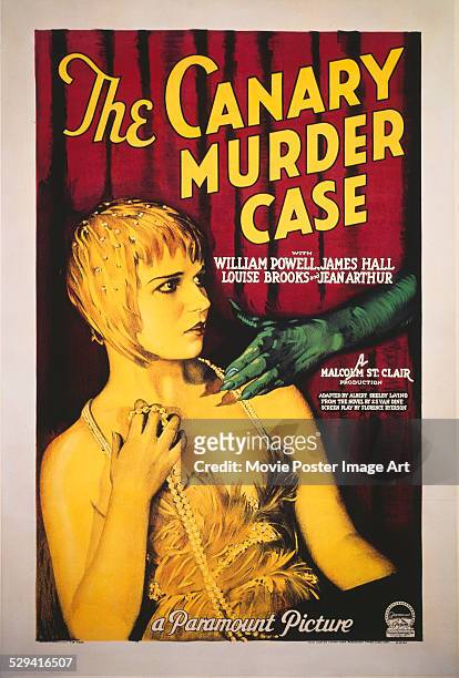 Poster for Malcolm St. Clair's 1929 crime film 'The Canary Murder Case' starring Louise Brooks.