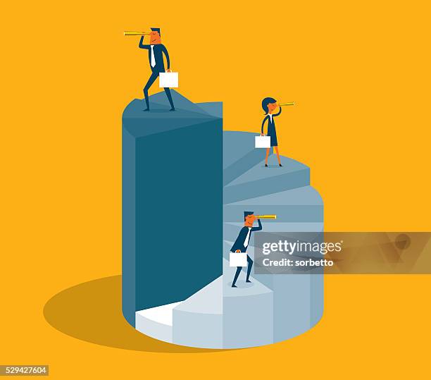 ilustrações, clipart, desenhos animados e ícones de pessoas de negócio de diagrama de torta pé - riqueza