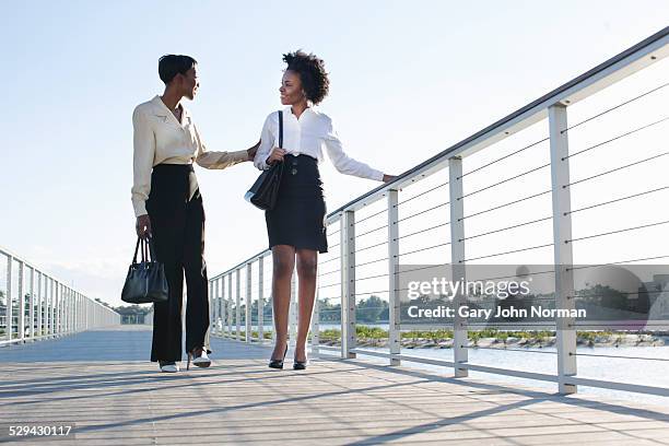 two business woman walking together. - west palm beach stock pictures, royalty-free photos & images