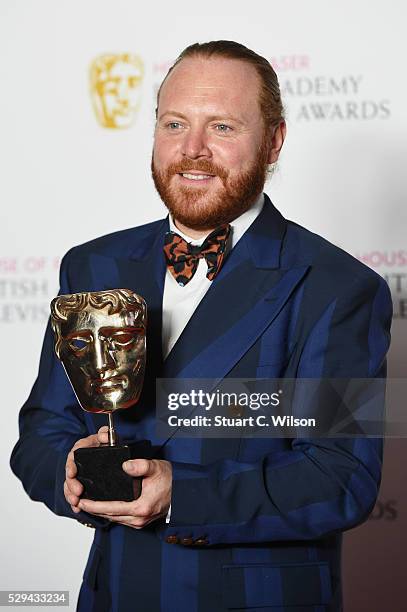 Leigh Francis aka Keith Lemon, winner of the Entertainment Performance award for 'Celebrity Juice' poses in the Winners room at the House Of Fraser...